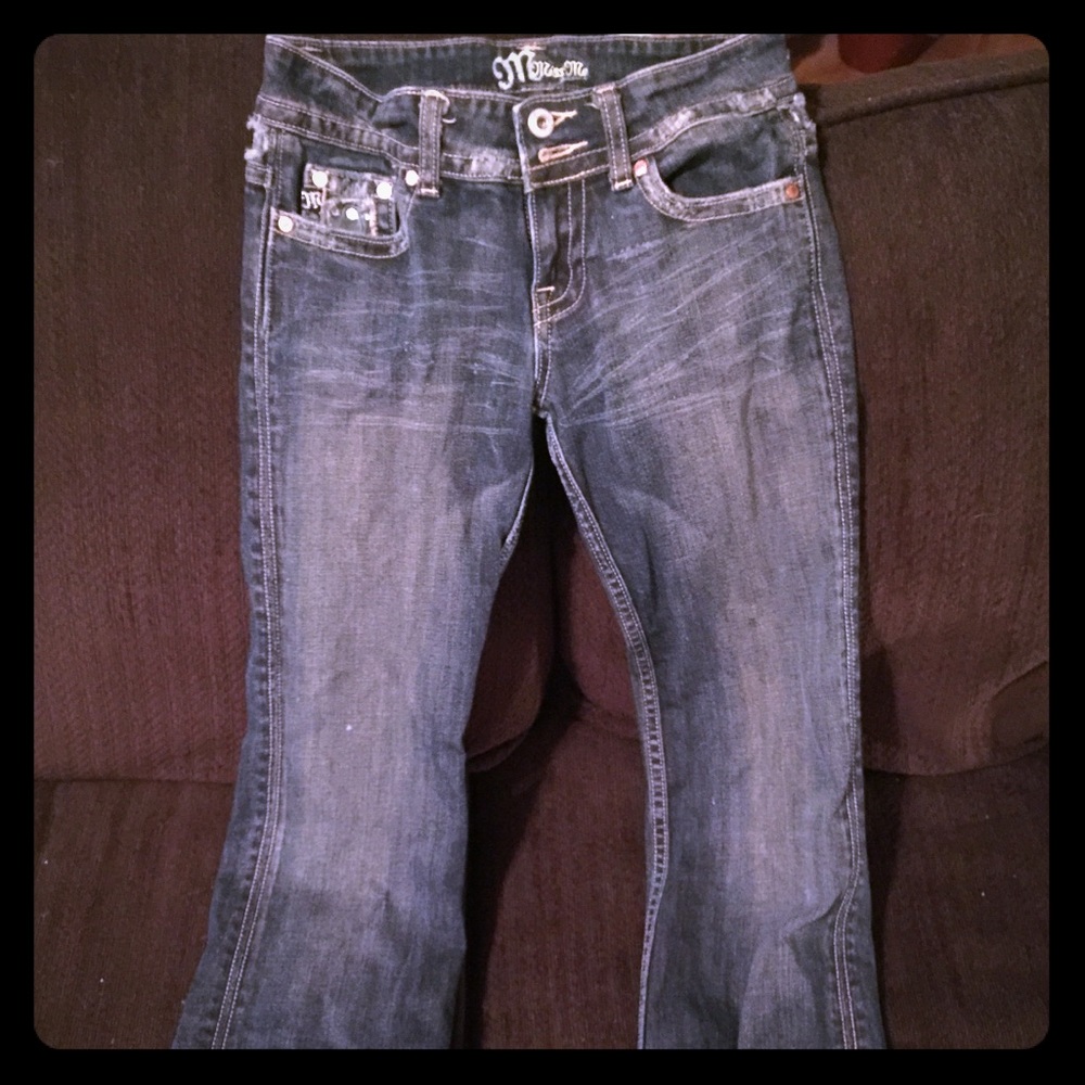MissMe Bootcut Embellished Camo Jeans